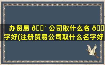 办贸易 🌴 公司取什么名 🌳 字好(注册贸易公司取什么名字好)